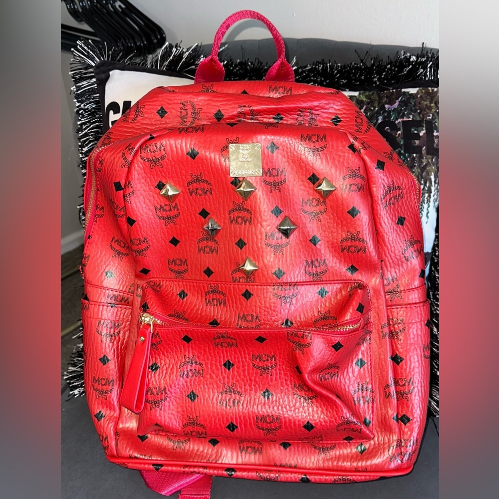 MCM Red leather backpack